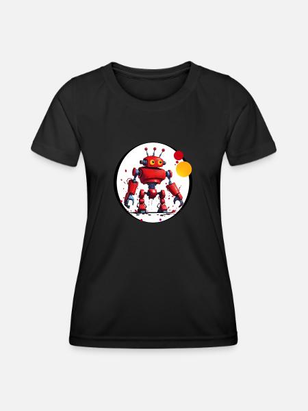 ROBOT PAINTER - Women's Functional T-Shirt - black