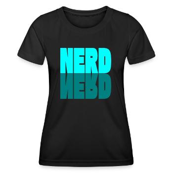 NERD - Frauen Funktions-T-Shirt - Schwarz - Vorne - AI Model Female 172 light (172cm)