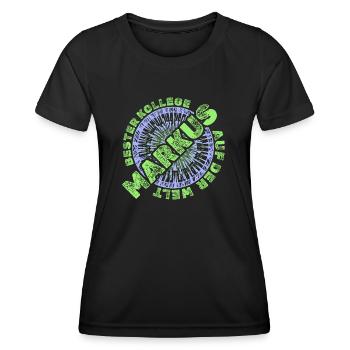 Markus als Mitarbeiter - Frauen Funktions-T-Shirt - Schwarz - Vorne - AI Model Female 172 light (172cm)