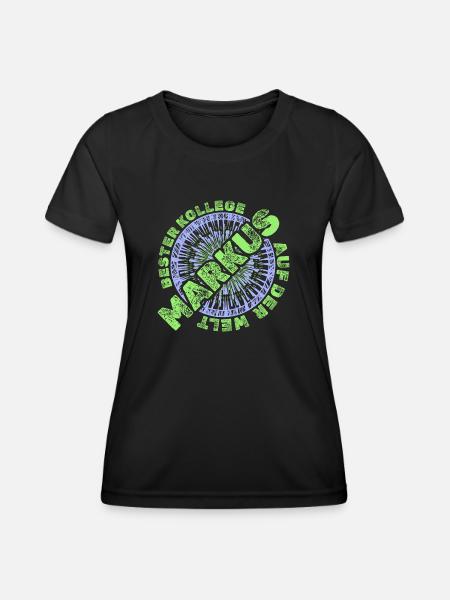Markus als Mitarbeiter - Frauen Funktions-T-Shirt - Schwarz
