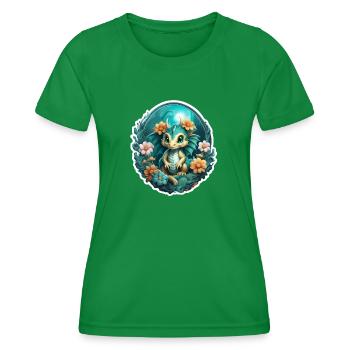 Drache - Frauen Funktions-T-Shirt - Kelly Green - Vorne - AI Model Female 172 dark (172cm)