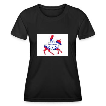 Arkansas State Flag Cowboy - Women's Functional T-Shirt - black - Front - AI Model Female 172 light (172cm)