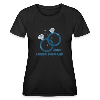 Mon cher mari - T-shirt sport Femme - noir - Devant - AI Model Female 172 light (172cm)
