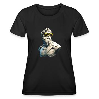 La sculpture la plus cool de tous les temps !! - T-shirt sport Femme - noir - Devant - AI Model Female 172 light (172cm)