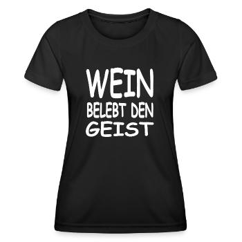 Wein - Frauen Funktions-T-Shirt - Schwarz - Vorne - AI Model Female 172 light (172cm)
