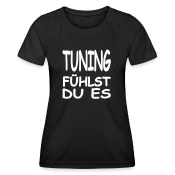 Tuning - Frauen Funktions-T-Shirt - Schwarz - Vorne - AI Model Female 172 light (172cm)