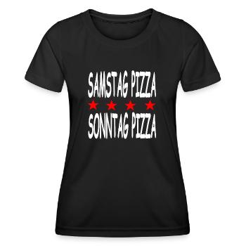 Pizza - Frauen Funktions-T-Shirt - Schwarz - Vorne - AI Model Female 172 light (172cm)