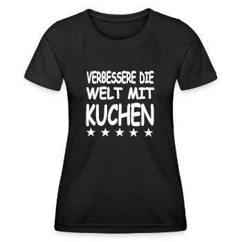 Kuchen - Frauen Funktions-T-Shirt - Schwarz - Vorne - AI Model Female 172 light (172cm)