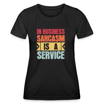 Citation de travail de mème de service de sarcasme drôle - T-shirt sport Femme - noir - Devant - AI Model Female 172 light (172cm)