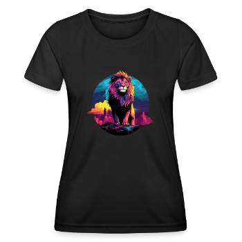 Lion pop art - Women's Functional T-Shirt - black - Front - AI Model Female 172 light (172cm)