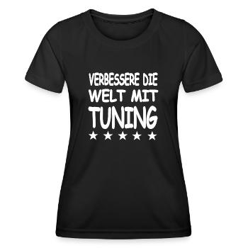 Tuning - Frauen Funktions-T-Shirt - Schwarz - Vorne - AI Model Female 172 light (172cm)