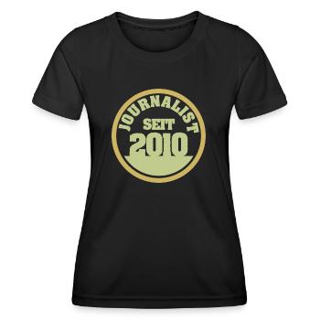 Journaliste 2010 - T-shirt sport Femme - noir - Devant - AI Model Female 172 light (172cm)