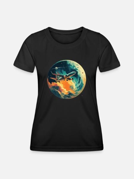 Global Flight: A Journey Around the Earth - Women's Functional T-Shirt - black