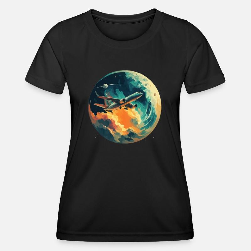 Global Flight: A Journey Around the Earth - Women's Functional T-Shirt - black