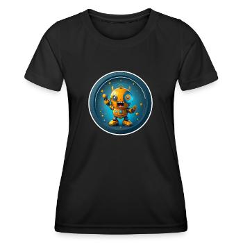 ANGRY ROBOT - Women's Functional T-Shirt - black - Front - AI Model Female 172 light (172cm)
