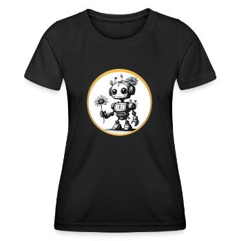 ROMANTISCHER ROBOTER - Frauen Funktions-T-Shirt - Schwarz - Vorne - AI Model Female 172 light (172cm)