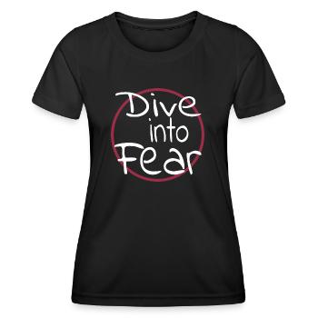 happy resilient courage present courage mindset - Women's Functional T-Shirt - black - Front - AI Model Female 172 light (172cm)