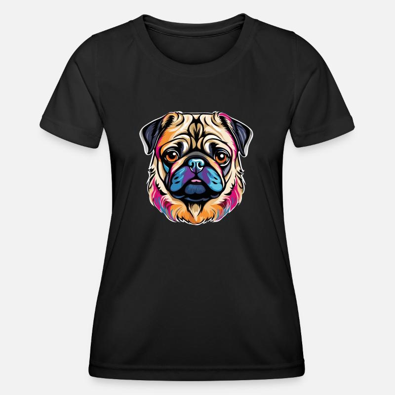 Mops - Funktions-T-shirt dam - svart