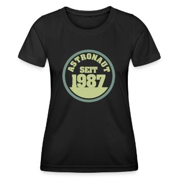 1987 - Frauen Funktions-T-Shirt - Schwarz - Vorne - AI Model Female 172 light (172cm)