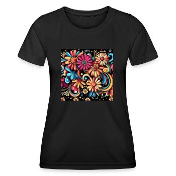 Enchanting Flowers - Women's Functional T-Shirt - black - Front - AI Model Female 172 light (172cm)