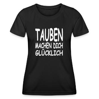 Tauben - Frauen Funktions-T-Shirt - Schwarz - Vorne - AI Model Female 172 light (172cm)