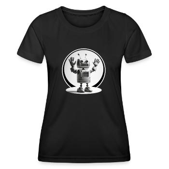 HÄNDE HOCH! - Frauen Funktions-T-Shirt - Schwarz - Vorne - AI Model Female 172 light (172cm)