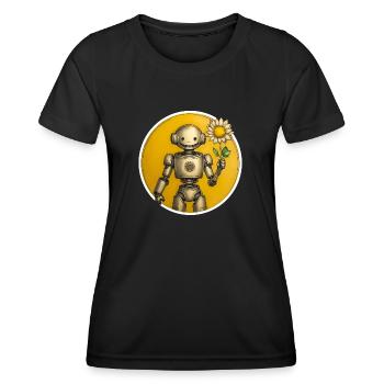 ROBOT TOURNESOL - T-shirt sport Femme - noir - Devant - AI Model Female 172 light (172cm)
