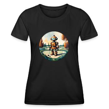 ROBOT GOLFEUR - T-shirt sport Femme - noir - Devant - AI Model Female 172 light (172cm)