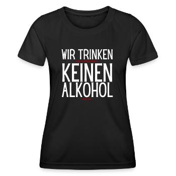Alkoholfrei? Schau zweimal hin! - Frauen Funktions-T-Shirt - Schwarz - Vorne - AI Model Female 172 light (172cm)