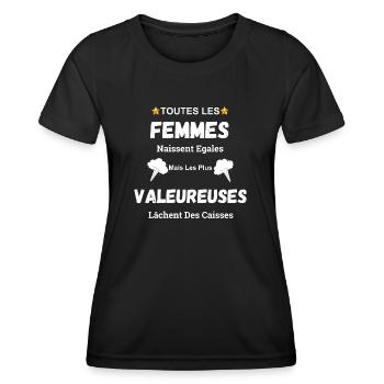 Péteuse cadeau drôle lâcher - T-shirt sport Femme - noir - Devant - AI Model Female 172 light (172cm)