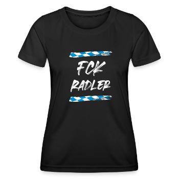FCK Radler fahne - Frauen Funktions-T-Shirt - Schwarz - Vorne - AI Model Female 172 light (172cm)