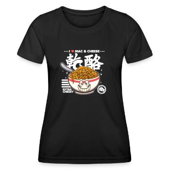 Ich liebe Mac & Cheese Cartoon - Frauen Funktions-T-Shirt - Schwarz - Vorne - AI Model Female 172 light (172cm)