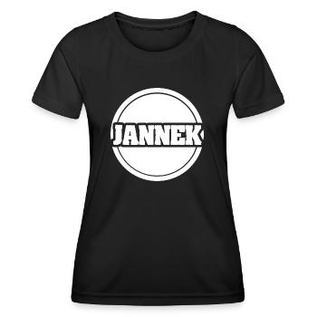 Prénom Jannek - T-shirt sport Femme - noir - Devant - AI Model Female 172 light (172cm)