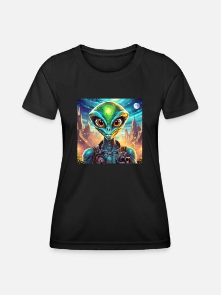 Firefly personnage drole extraterrestre 28830 - T-shirt sport Femme - noir