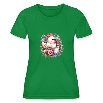 Chicken for Easter - Women's Functional T-Shirt - kelly green - Front - AI Model Female 172 dark (172cm)