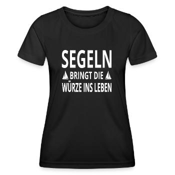 Segeln - Frauen Funktions-T-Shirt - Schwarz - Vorne - AI Model Female 172 light (172cm)