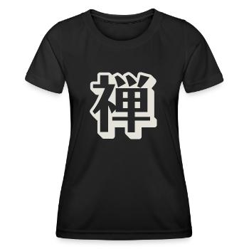 Caractère kanji zen - T-shirt sport Femme - noir - Devant - AI Model Female 172 light (172cm)