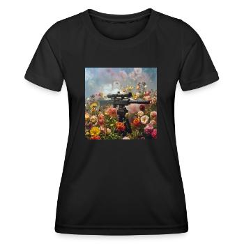 Le pouvoir des fleurs - T-shirt sport Femme - noir - Devant - AI Model Female 172 light (172cm)