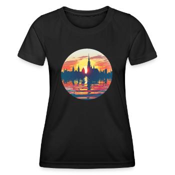 Horizon de Chemnitz - T-shirt sport Femme - noir - Devant - AI Model Female 172 light (172cm)