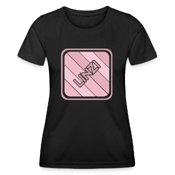 First name Linzi - Women's Functional T-Shirt - black - Front - AI Model Female 172 light (172cm)