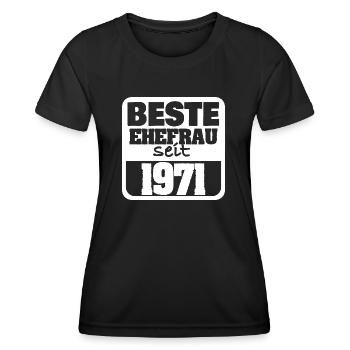 Fiancés en 1971 - T-shirt sport Femme - noir - Devant - AI Model Female 172 light (172cm)