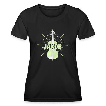 Jacob - T-shirt sport Femme - noir - Devant - AI Model Female 172 light (172cm)