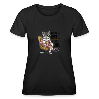 Meme au réveil je reste cool - T-shirt sport Femme - noir - Devant - AI Model Female 172 light (172cm)