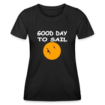 Segeln - Frauen Funktions-T-Shirt - Schwarz - Vorne - AI Model Female 172 light (172cm)
