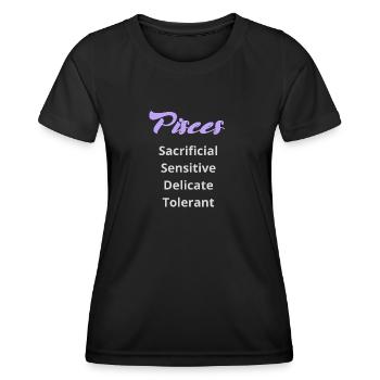 Logo signe astrologique "poisson" - T-shirt sport Femme - noir - Devant - AI Model Female 172 light (172cm)