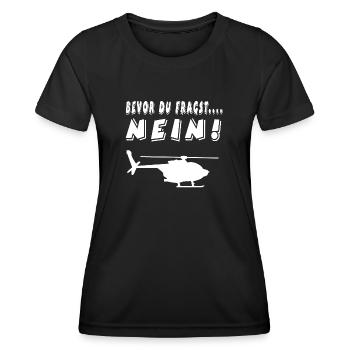 Hubschrauber - Frauen Funktions-T-Shirt - Schwarz - Vorne - AI Model Female 172 light (172cm)