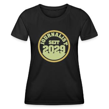 Journaliste 2029 - T-shirt sport Femme - noir - Devant - AI Model Female 172 light (172cm)