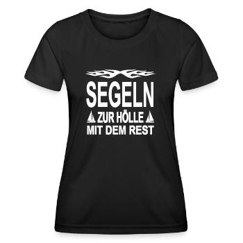 Segeln - Frauen Funktions-T-Shirt - Schwarz - Vorne - AI Model Female 172 light (172cm)