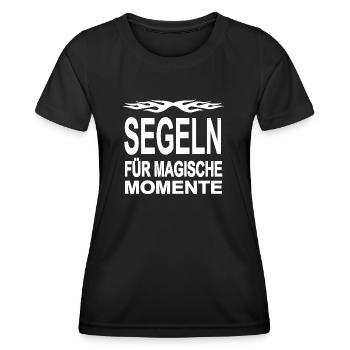Segeln - Frauen Funktions-T-Shirt - Schwarz - Vorne - AI Model Female 172 light (172cm)