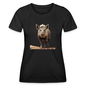 Iberico-Schwein ist ein wahrer Genuss - Frauen Funktions-T-Shirt - Schwarz - Vorne - AI Model Female 172 light (172cm)